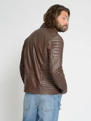 Maze Herren Lederjacke William Braun/Dunkelbraun/Grau