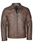 Maze Herren Lederjacke William Braun/Dunkelbraun/Grau