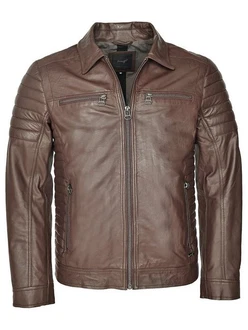 Maze Herren Lederjacke William Braun/Dunkelbraun/Grau