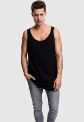 Urban Classics Long Shaped Open Edge Loose Tank Schwarz