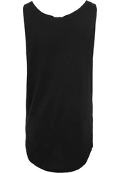 Urban Classics Long Shaped Open Edge Loose Tank Schwarz