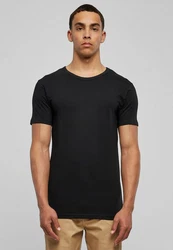 URBAN CLASSICS Herren Fitted Stretch Tee Schwarz/Dunkelgrau