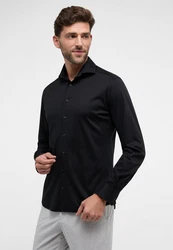 Eterna Langarmhemd MODERN FIT Schwarz/Dunkelblau