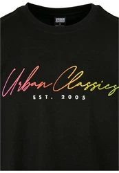 URBAN CLASSICS T-Shirt Script Logo Tee Schwarz/Mischfarben/Lila/Rosa