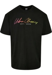 URBAN CLASSICS T-Shirt Script Logo Tee Schwarz/Mischfarben/Lila/Rosa