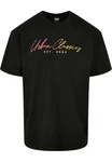 URBAN CLASSICS T-Shirt Script Logo Tee Schwarz/Mischfarben/Lila/Rosa