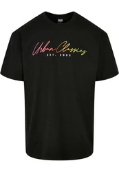 URBAN CLASSICS T-Shirt Script Logo Tee Schwarz/Mischfarben/Lila/Rosa