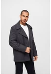 Brandit Pea Coat Mantel Dunkelgrau/Grau/Dunkelblau