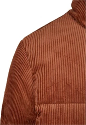 Urban Classics Boxy Corduroy Puffer Jacket (1-St) Orange/Braun/Rot
