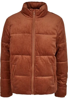 Urban Classics Boxy Corduroy Puffer Jacket (1-St) Orange/Braun/Rot