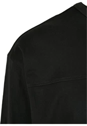 URBAN CLASSICS Longsleeve Urban Classics Herren Short Curved Oversized LS Schwarz/Dunkelblau