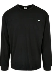 URBAN CLASSICS Longsleeve Urban Classics Herren Short Curved Oversized LS Schwarz/Dunkelblau