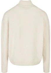 URBAN CLASSICS Rundhalspullover Oversized Roll Neck Sweater Khaki/Beige/Weiß/Creme