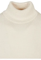 URBAN CLASSICS Rundhalspullover Oversized Roll Neck Sweater Khaki/Beige/Weiß/Creme
