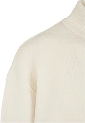 URBAN CLASSICS Rundhalspullover Oversized Roll Neck Sweater Khaki/Beige/Weiß/Creme
