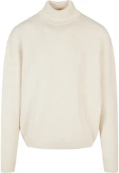 URBAN CLASSICS Rundhalspullover Oversized Roll Neck Sweater Khaki/Beige/Weiß/Creme