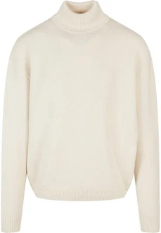 URBAN CLASSICS Rundhalspullover Oversized Roll Neck Sweater Khaki/Beige/Weiß/Creme