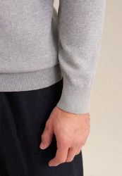 seidensticker Strickpullover Rundhals Grau/Hellgrau