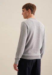 seidensticker Strickpullover Rundhals Grau/Hellgrau