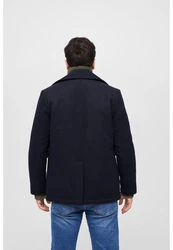 Brandit Pea Coat Mantel Dunkelblau/Hellblau