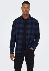 Only & Sons Hemd Gudmund Dunkelblau/Blau/Hellblau/Lila