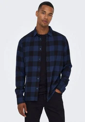 Only & Sons Hemd Gudmund Dunkelblau/Blau/Hellblau/Lila