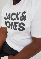 Jack & Jones T-Shirt JJECORP LOGO schwarz/wei