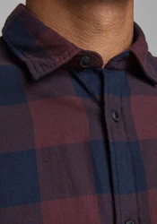 JACK & JONES Hemd 'Gingham' dunkelblau/weinrot