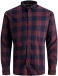 JACK & JONES Hemd 'Gingham' dunkelblau/weinrot