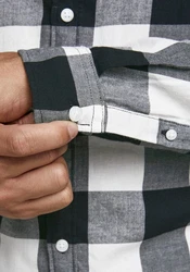 JACK & JONES Hemd 'Gingham' Weiß/Schwarz/Braun/Gelb