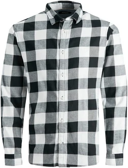 JACK & JONES Hemd 'Gingham' Weiß/Schwarz/Braun/Gelb JACK & JONES Hemd 'Gingham' Weiß/Schwarz/Braun/Gelb
