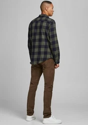 JACK & JONES Hemd 'Gingham' Dunkelgrün/Grün