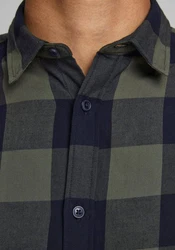 JACK & JONES Hemd 'Gingham' Dunkelgrün/Grün