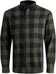 JACK & JONES Hemd 'Gingham' Dunkelgrün/Grün