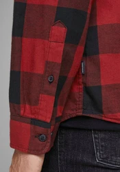 JACK & JONES Hemd 'Gingham' Dunkelrot/Rot/Braun