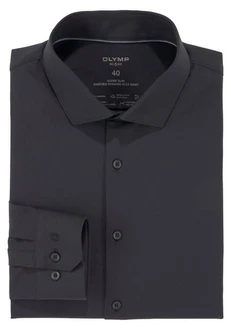 OLYMP Businesshemd No. Six 24/Seven Jersey Hemd Dunkelgrau/Schwarz/Dunkelblau/Grau