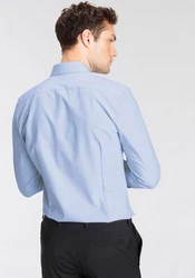 OLYMP Businesshemd No. Six 24/Seven Jersey Hemd Dunkelblau/Hellblau/Türkis