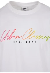 URBAN CLASSICS T-Shirt Script Logo Tee Weiß/Mischfarben/Rosa