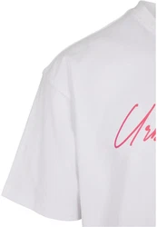 URBAN CLASSICS T-Shirt Script Logo Tee Weiß/Mischfarben/Rosa