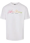 URBAN CLASSICS T-Shirt Script Logo Tee Weiß/Mischfarben/Rosa