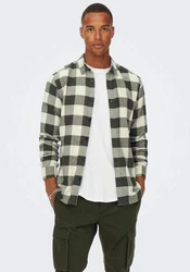 Only & Sons Hemd Gudmund Dunkelgrün/Grün/Schwarz