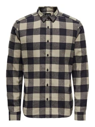 Only & Sons Hemd Gudmund Schwarz/Beige