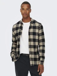 Only & Sons Hemd Gudmund Schwarz/Beige