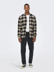 Only & Sons Hemd Gudmund Schwarz/Beige