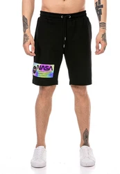 RedBridge Sweatshorts Herren Shorts Nasa Print Schwarz/Grün