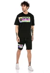 RedBridge Sweatshorts Herren Shorts Nasa Print Schwarz/Grün