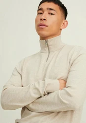 JACK & JONES Pullover JJEEmil Khaki/Beige/Braun/Weiß