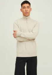 JACK & JONES Pullover JJEEmil Khaki/Beige/Braun/Weiß