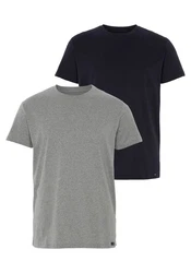 Lee T-Shirt 'TWIN PACK CREW' nachtblau / graumeliert