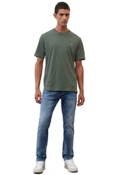 Marc O'Polo T-Shirt Logo-T-Shirt Dunkelgrün/Grün/Khaki/Türkis
